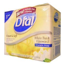 Dial Clean & Soft Glycerin Soap Bar with White Tea & Vitamin-E # 755 - 3 Bars x 4 Oz Ea