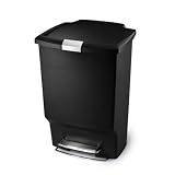 simplehuman Step Trash Cans, Rectangular, Plastic, 10-1/2 Gallons