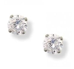 14K White Gold Diamond Stud Earrings 1/2 CTTW
