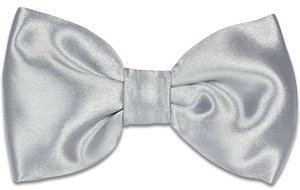 Swagger & Swoon Silver Satin Bow Tie