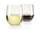 "Game Changer" Unbreakable Stemless Wine Glasses, Heavy-gauge Tritan Plastic Glasses, Thicker - Stronger - Better Value! Dishwasher-safe, 13 oz - Set of 4