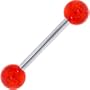 Ruby Red GLITTER Barbell Tongue Ring