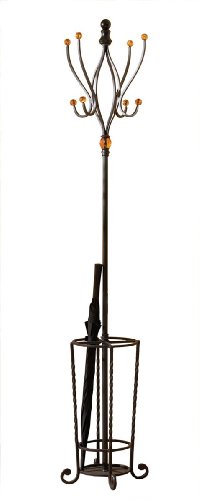 CBK Ltd Casa Cristina Collection Iron 4-Arm Coat Rack with Umbrella Stand Base