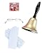 Santa Claus Suit Costume Accessory Kit- Glasses, Bell, White Gloves