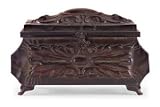 New Embossed Metal Designed Box With Claw Feet And Hinged Lid Great For Small Storage High Quality