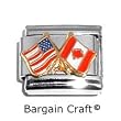 USA & Canada Flags Charms for Bracelets with Canada Flag and America Flag USA & Canada Flags Charms for Bracelets with Canada Flag and America Flag