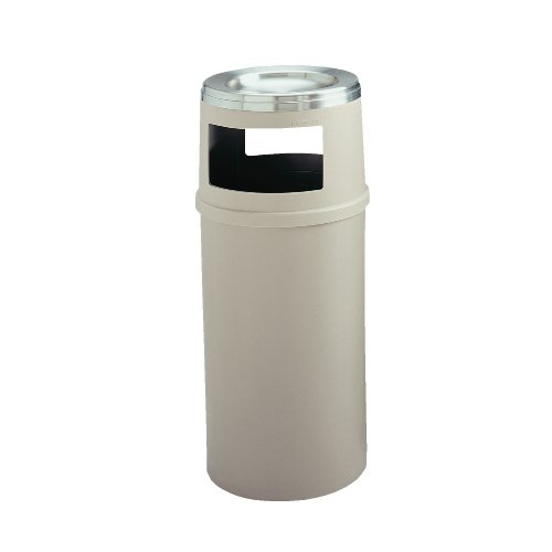 Rubbermaid Beige Dome Top Trash Receptacle w/o Doors, 25 Gallon