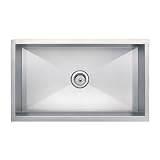 Buy 33 x 19 Zero Radius Undermount Single Bowl Stainless Steel Kitchen Sink by Water Creation