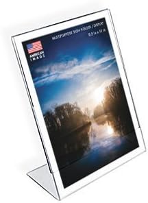 7 Pack Acrylic Sign Holder Side Load Table Tent 8.5" x 11" Countertop Clear Literature Media Frame Printed Material Flyer Event Display for Restaurants Hotels and Offices by Marketing Holders