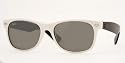 RAY BAN 2132 NEW WAYFARER 722/40 SHINY WHITE PLASTIC SUNGLASSES