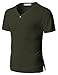 H2H Men's Vintage Eyelet T-Shirts with V-Neck Short Sleeve