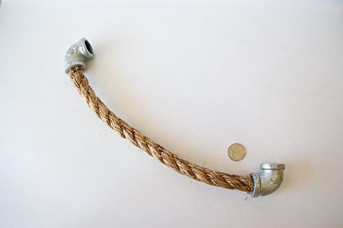 Extra Large Rope Drawer Pulls - Right Galvanized Ends