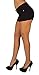 Basic Juniors Booty Shorts Premium Stretch French Terry Moleton with a Gentle Butt Lifting Stitching in Black Size XS