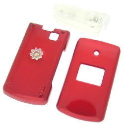 PCMICROSTORE Brand LG CU515 Solid Red Snap-On Case Cover with Removable Swivel Belt Clip