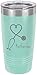 Stethoscope Nurse Personalized Add Your Custom Text Insulated Tumbler 20 Oz Travel Coffee Mug Customizable (Teal)