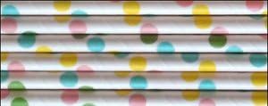 50 Pack Paper Straws 8" Rainbow Dot