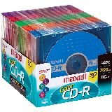 Maxell CDR 700MB 80MIN 48X COL-W/ SLIM JC 30PK ( 648230 )