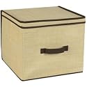 Household Essentials 314 Large Resin-Wicker Storage Box with Flap Lid