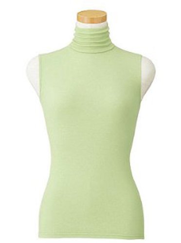 天使の綿シフォン　レディースハイネック-ノースリーブ　16色