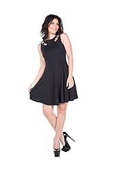 Flared-Skirt Polyester/Spandex Beaded Jeweled Skater Dress 