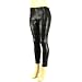 Shiny Plaid Full Leggings Stretchy Footless Black Gray