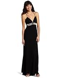 Jump Juniors Sexy Beaded Jersey Gown, Black, 3/4