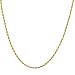Duragold 14k Yellow Gold Solid Diamond-Cut Rope Chain Necklace (2.5mm), 18