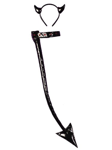 Black Classic Devil Horns Instant Costume Sizes: One Size