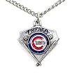 Chicago Cubs Chain Necklace & Enameled Pewter Pendant - MLB Baseball Fan Shop Sports Team Merchandise
