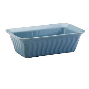 Stoneware Aqua Swirl Loaf Pan