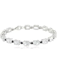 Sterling Silver Gemstone and Sapphire Bracelet, 7.5"