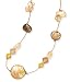 16 + 2 Extension Gold Cultured Freshwater Pearl, Coin Pearl and Crystal on Silk Cord Necklace