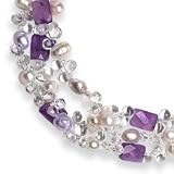 Sterling Silver Amethyst Clear Acrylic Beads Pearl Necklace 16 Inch Toggle 31 Y DisF8L. SL160 Sterling Silver Amethyst Clear Acrylic Beads Pearl Necklace 16 Inch Toggle