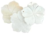 Blue Moon Natural Elegance Mother of Pearl Pendants, Flower Natural White, 3/Pkg