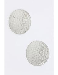Jewelry: KARMAS CANVAS HAMMERED DISK EARRINGS (Silver) - Karmas Canvas