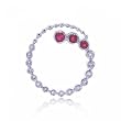 Ruby & Diamond Journey Circle of Love Pendant in White Gold