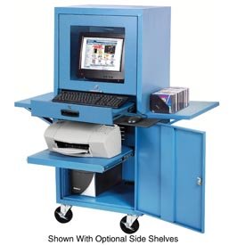 Mobile Security Computer Cabinet - Blue