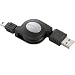 ELECOM 巻き取り式USB2.0ケーブル (PS3・PSP対応)A-miniBタイプ 0.8m U2C-GMRLM08BK