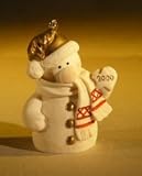 Bonsai Boy's Miniature Ceramic Snowman Figurine Christmas Tree Decoration By Giuseppe Armani