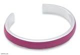 Leather bracelet, 'Pink Blush'