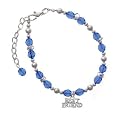 Silver "Best Friend" Blue Czech Glass Beaded Charm Bracelet [Jewelry]