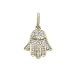 14k Real Gold Diamond Hamsa B Pendant Charm 17137