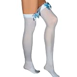 Leg Avenue Women's Opaque Thigh High with Satin Bow #6255