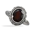 Faceted Garnet Ring with Rope Edge