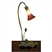 One Light Pink / White Pond Lily Accent Lamp in Mahogany Bronze