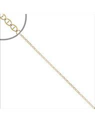 14k Yellow Gold, Flat Mariner Chain Necklace 1.5mm Wide