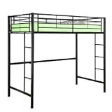 Walker Edison Sunset Metal Twin Loft/Bunk Bed, Black