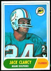 1968 Topps Regular (Football) Card# 14 Jack Clancy of the Miami Dolphins VGX Condition