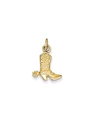 3-D Cowboy Boot with Spur Charm in 14 Karat Yellow Gold