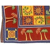ShalinCraft Rustic Home Decor Double Layered Embroidered Cotton Bed Cover India Wood Block Prints (bscov303)